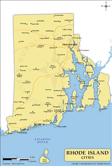 MAP Towns In Rhode Island Map